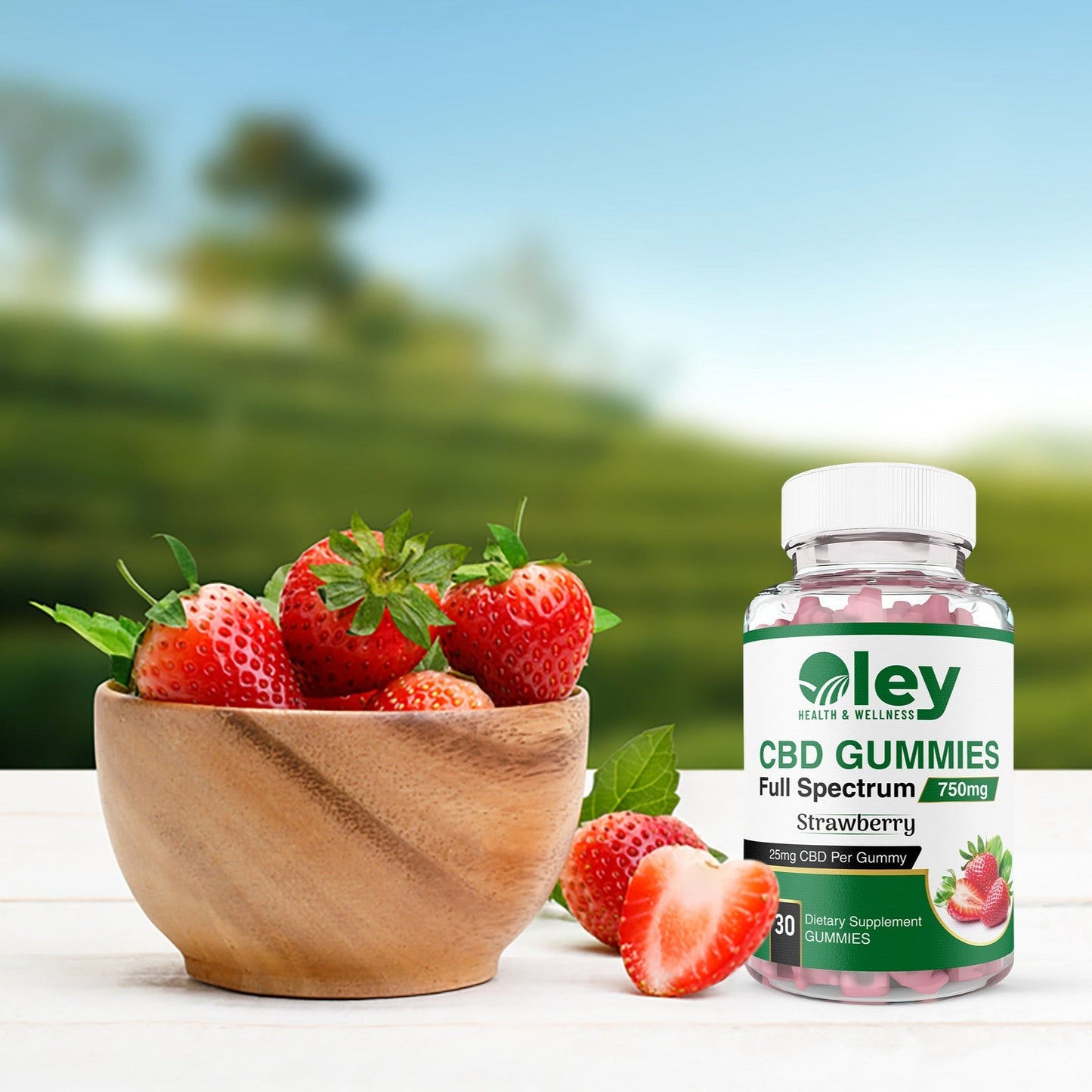 CBD Gummies - Strawberry Flavor - Full Spectrum CBD Gummies - oleyhealthandwellness.com