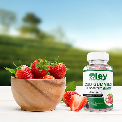 CBD Gummies - Strawberry Flavor - Full Spectrum CBD Gummies - oleyhealthandwellness.com