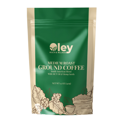 Keto-Friendly Medium Roast Coffee with MCT Oil and Hemp Seeds - Oley Health and Wellness