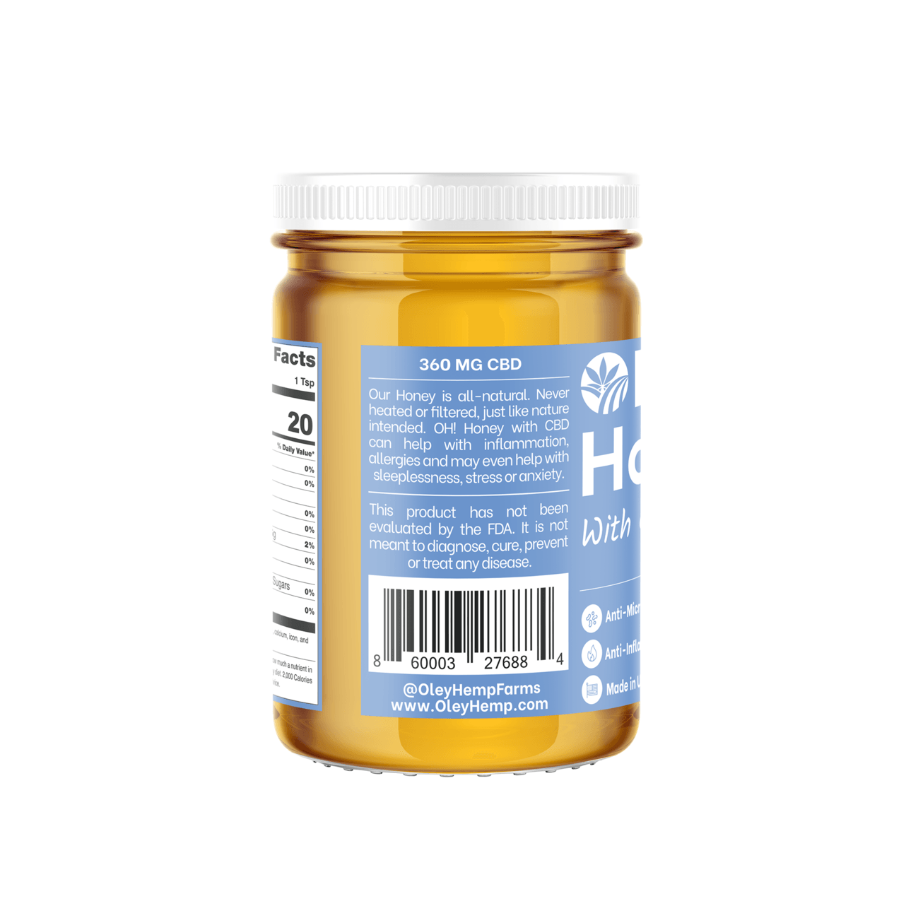 Honey with CBD - 8oz - Oley Hemp