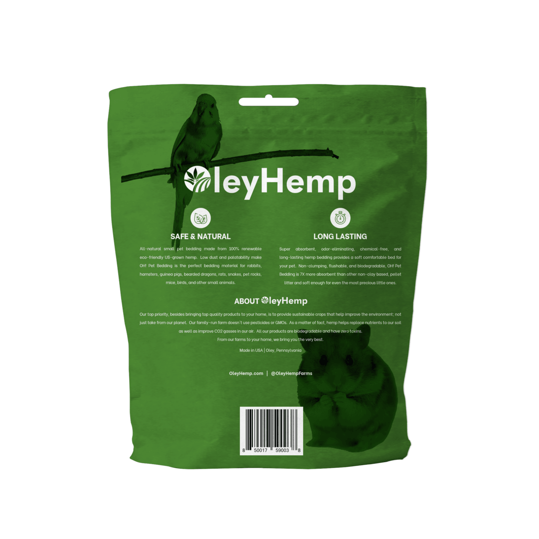 Pet Bedding - 100% Renewable - Oley Hemp